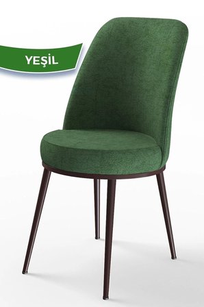 Dexa Serisi, Üst Kalite Mutfak Sandalyesi, Haki Yeşili Sandalye, Metal Kahverengi Iskeletli