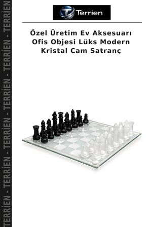 Özel Üretim Ev Aksesuarı Ofis Objesi Lüks Modern Kristal Cam Satranç