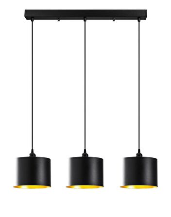 Dylight Metal Dekorasyon siyah üçlü sarkıt avize G:60CM