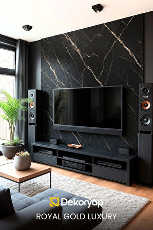 ROYAL GOLD LUXURY Mermer Desenli PVC Panel 122 x 244 CM 