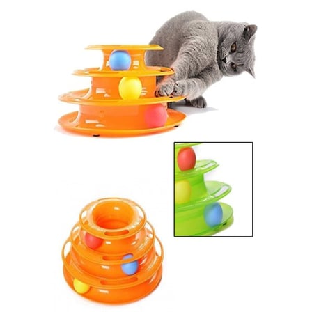 Premium Oyun Aksesuarı Aktivite Eşyası İlgi Çekici Tower of Tracks 3 Katlı Kedi Oyuncağı