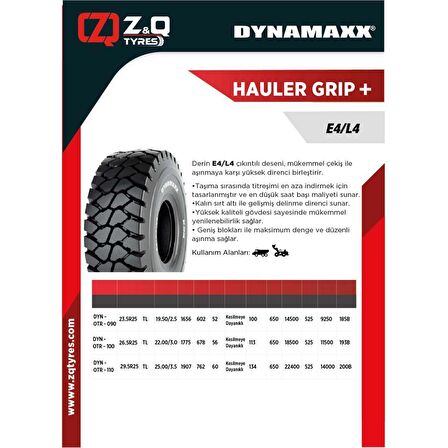 23.5 R25 Hauler Grip E4/L4 OTR Radyal İş Makinesi Lastiği