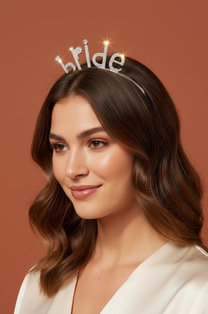 Valmont Accessories Bride Yazılı Kristal Taşlı Işıltılı Bekarlığa Veda Tacı