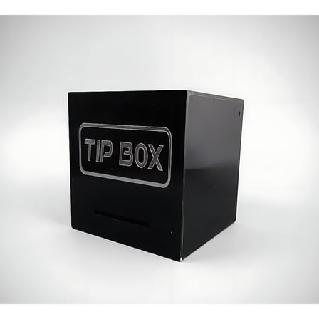 Kare Tipbox - Bahşiş Kutusu Siyah - 14x14xh13cm
