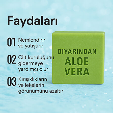 Diyarından Hatay Doğal  Aloe Vera Sabunu 3 Adet (375 Gr)