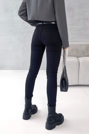 Deridün Yıldız Shoes Kadın Yüksek Bel Cepli Kemersiz Kot Pantolon