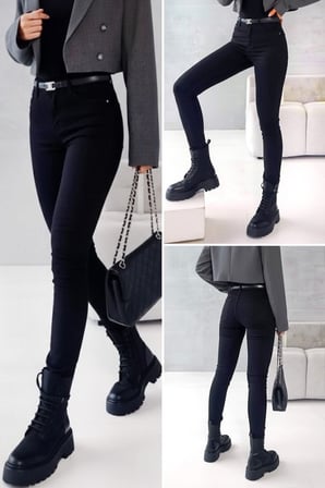 Deridün Yıldız Shoes Kadın Yüksek Bel Cepli Kemersiz Kot Pantolon