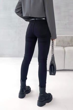 Deridün Yıldız Shoes Kadın Yüksek Bel Cepli Kemersiz Kot Pantolon