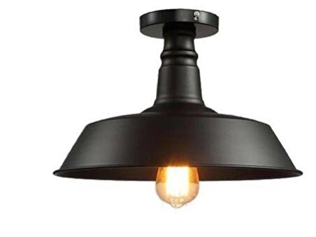 Dylight Retro Metal Dekoratif Siyah Tavan Plofyoner Avize Çap:30 cm