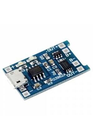 Arduino 10'lu Ters Akım Korumalı Tp4056 18650 Micro Usb Lityum Pil Şarj Devresi