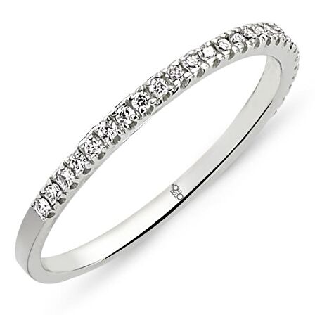 18 Ayar Altın 0.14 Ct Pırlanta Yarım Tur Yüzük DYZ0290