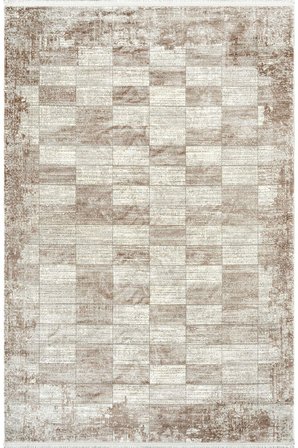 Royal Halı Diva DZ02A Krem Vizon Viskon Akrilik Yumuşak Dokulu Otantik Etnik Halı