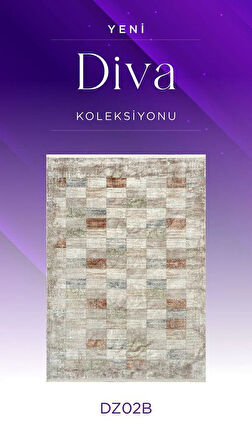 Royal Halı Diva DZ02B Krem Multi Viskon Akrilik Yumuşak Dokulu Otantik Etnik Halı