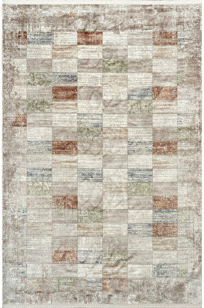 Royal Halı Diva DZ02B Krem Multi Viskon Akrilik Yumuşak Dokulu Otantik Etnik Halı