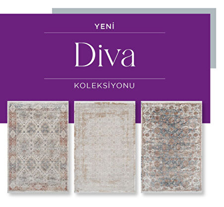 Royal Halı Diva DZ04B Mavi Multi Viskon Akrilik Yumuşak Dokulu Otantik Etnik Halı