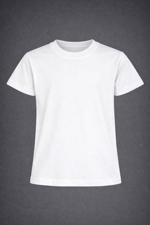 Erkek-Kız Çocuk Beyaz DÜZ Renk Yuvarlak Yaka T-Shirt
