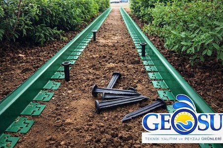 Geosu Yeşil Düz Peyzaj Sınırlayıcı 5 Metre (2x2,5 M)Çim/mıcır Ayracı,bordür,taş,toprak,çim Bariyeri