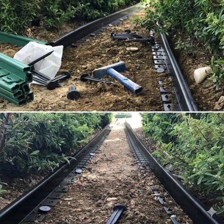 Geosu Siyah Düz Peyzaj Sınırlayıcı 5 Metre( 2x2,5 M)Çim/mıcır Ayracı, bordür, taş, toprak, çim Bariyeri