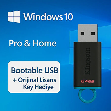 Windows 10 Format usb'si  lisans key hediyeli