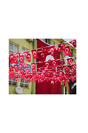 Dizili Türk Bayrağı Raşel Kumaş 50 Ad. 28 Metre, Dizili Bayrak, Sıralı Bayrak