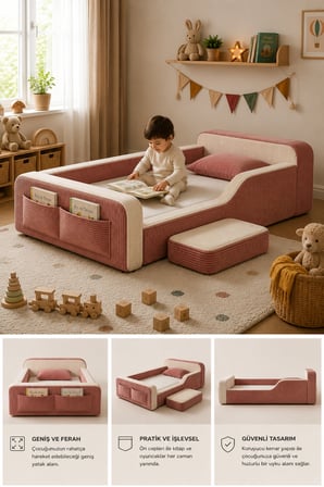 Dizanor Maxi Nest Tek Kısa Yan Kenarlı Montessori Yatak Seti