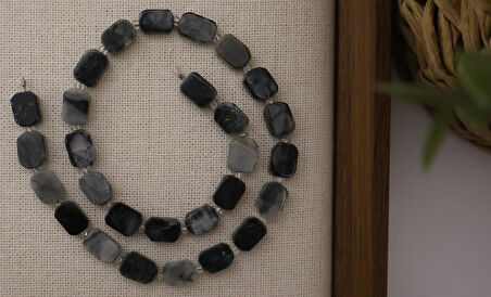 DİKDÖRTGEN KESİM RUTİL KUVARS 8X12 MM DOĞAL TAŞ DİZİ- YÜKSEK KALİTELİ DOĞAL TAŞ