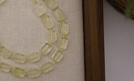 DİKDÖRTGEN KESİM LİMON KUVARS 8X12 MM DOĞAL TAŞ DİZİ- YÜKSEK KALİTELİ DOĞAL TAŞ