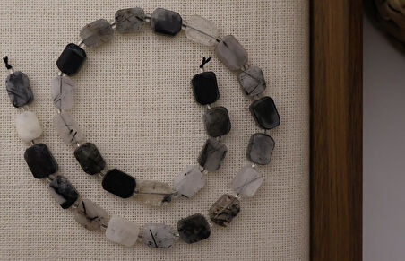 DİKDÖRTGEN KESİM RUTİL KUVARS 8X12 MM DOĞAL TAŞ DİZİ- YÜKSEK KALİTELİ DOĞAL TAŞ