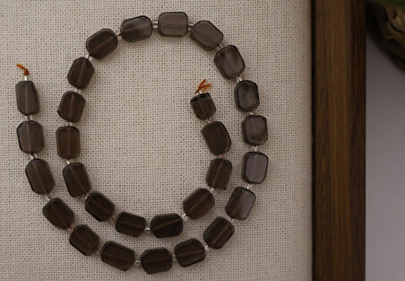 DİKDÖRTGEN KESİM DUMANLI KUVARS 8X12 MM DOĞAL TAŞ DİZİ- YÜKSEK KALİTELİ DOĞAL TAŞ