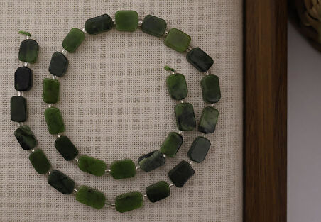 DİKDÖRTGEN KESİM YEŞİM TAŞI 8X12 MM DOĞAL TAŞ DİZİ- YÜKSEK KALİTELİ DOĞAL TAŞ