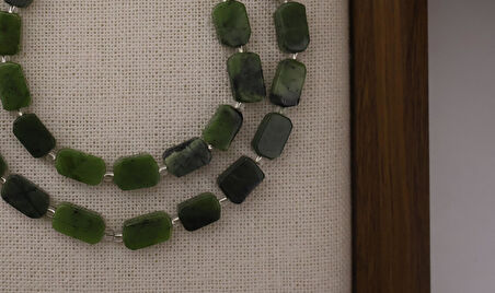 DİKDÖRTGEN KESİM YEŞİM TAŞI 8X12 MM DOĞAL TAŞ DİZİ- YÜKSEK KALİTELİ DOĞAL TAŞ