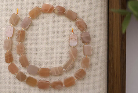 DİKDÖRTGEN KESİM GÜNEŞ TAŞI 8X12 MM DOĞAL TAŞ DİZİ- YÜKSEK KALİTELİ DOĞAL TAŞ