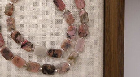 DİKDÖRTGEN KESİM RODONİT 8X12 MM DOĞAL TAŞ DİZİ- YÜKSEK KALİTELİ DOĞAL TAŞ