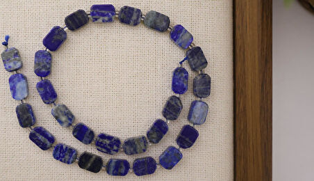 DİKDÖRTGEN KESİM LAPİS 8X12 MM DOĞAL TAŞ DİZİ- YÜKSEK KALİTELİ DOĞAL TAŞ