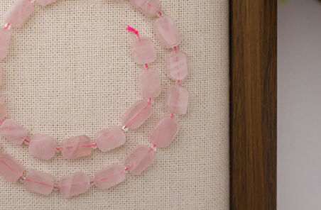 DİKDÖRTGEN KESİM PEMBE KUVARS 8X12 MM DOĞAL TAŞ DİZİ- YÜKSEK KALİTELİ DOĞAL TAŞ