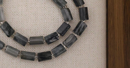 SİLİNDİR KÖŞELİ KESİM ŞAHİN GÖZÜ 8X11 MM DOĞAL TAŞ DİZİ- YÜKSEK KALİTELİ DOĞAL TAŞ