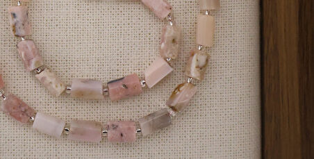 SİLİNDİR KÖŞELİ KESİM PEMBE OPAL 8X11 MM DOĞAL TAŞ DİZİ- YÜKSEK KALİTELİ DOĞAL TAŞ