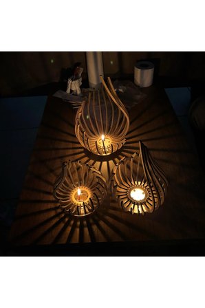 Damla 3'lü Tealight Mumluk Şamdan