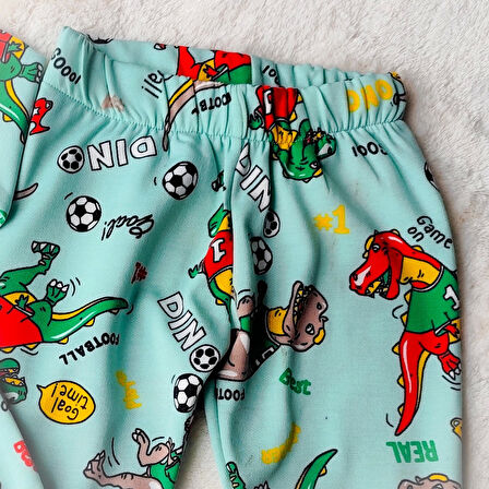 Dino Mevsimlik Pamuklu Pijama Takımı