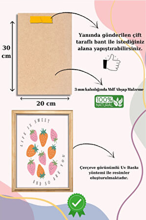 5 Parça Çerçeve Görünümlü Mdf Tablo Seti,  Oturma Odası, Salon, Ofis, Ev Duvar Tablosu