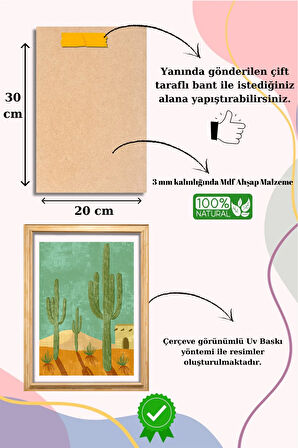 5 Parça Çerçeve Görünümlü Mdf Tablo Seti,  Oturma Odası, Salon, Ofis, Ev Duvar Tablosu