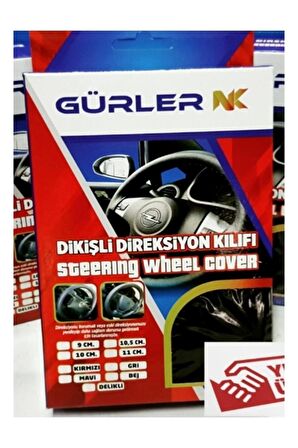 Opel Corsa D-e Uyumlu Dikmeli Deri Direksiyon Kılıfı Alkantara-karbon Kırmızı Yüzüklü