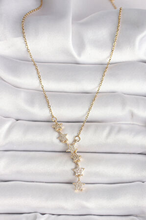 Dodes Dodes 316L Çelik Gold Renk Zincir Zirkon Taşlı Yıldız Model Kadın Kolye TG27BKO10041