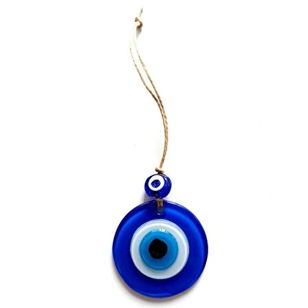 Dodes Nazar Boncuklu Mavi Renk Mini Duvar Süsü Dekoratif Hediyelik Cam Eşya