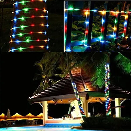 Dodes 10 Metre 100 LED Solar RGB Işık (Şeffaf Kablolu)