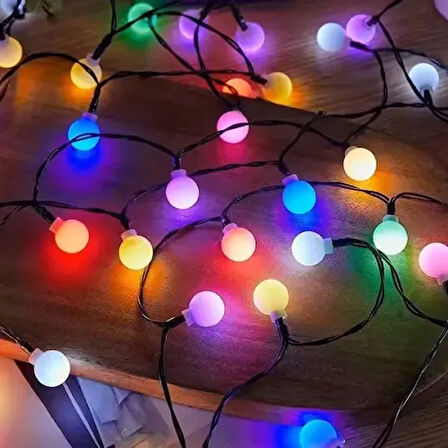 Dodes 3m 20 LED Beyaz Top RGB Işık (Pilli, 2 Kademeli)