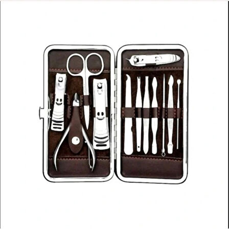 Dodes Deri Çantalı 12'li Manikür Seti