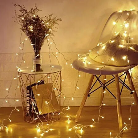 Dodes 10m 60 LED Pilli 2 Kademeli Gün Işığı (Şeffaf Kablo)