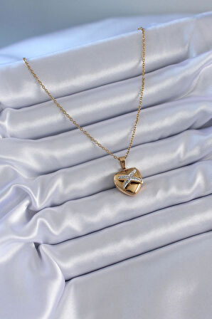Dodes Dodes 316L Çelik Gold Renk Zirkon Detay Kalp Model Kadın Kolye TG27BKO7626