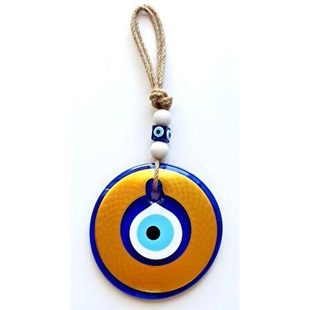 Dodes Nazar Boncuklu Gold Renk Kaplama Cam Duvar Dekoru